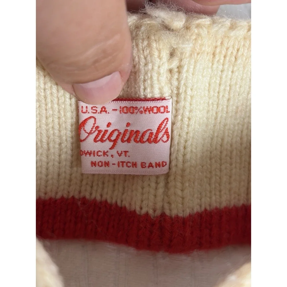 Vintage Vermont originals winter park headband, White And Red